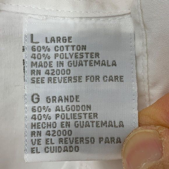 90s Jaclyn Smith VTG Oversize Boyfriend White Blouse Top Large  4022 Poplin Y2K - Picture 7 of 9